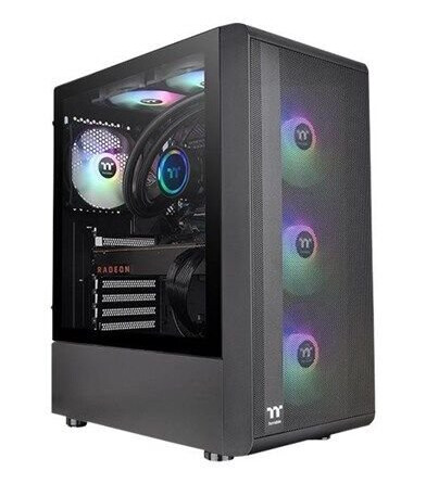 Thermaltake S200 TG ARGB Mid-Tower Kabinett Svart med Herdet Glass