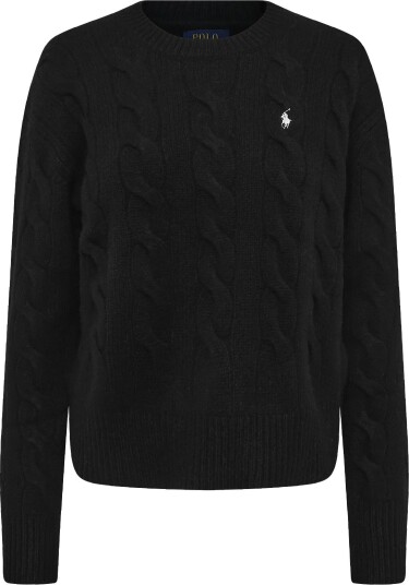 Polo Ralph Lauren Cable Knit Wool Cashmere Sweater   POLO BLACK   M