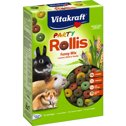 Party Rollis Funny Rings 500G X 7 Smådyr Snacks Vitakraft