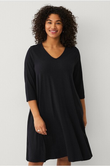 Ellos Plus Collection Kjole med A linjeformet snitt Svart Ellos Plus Collection Kjole med A linjeformet snitt Svart