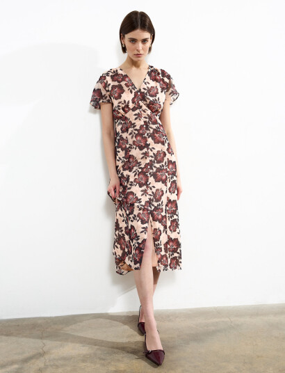 French Connection Elyse S/S Tea Dress - Pink - 36