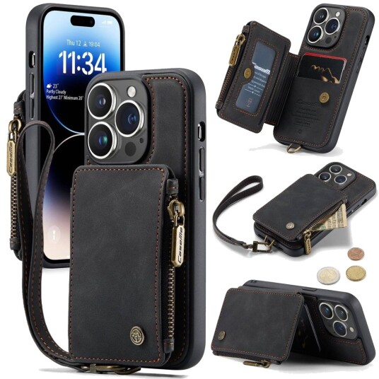 CaseMe Back Case Wallet (iPhone 14 Pro Max) Svart