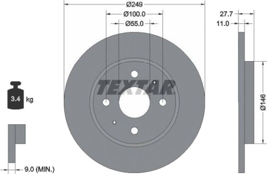 TEXTAR 92354903 Bremseskive TEXTAR 92354903 Bremseskive