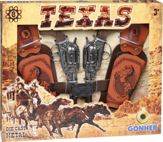 Cowboy Pulio 2 Revolvere Med Gonher-Hylster Cowboy Pulio 2 Revolvere Med Gonher-Hylster