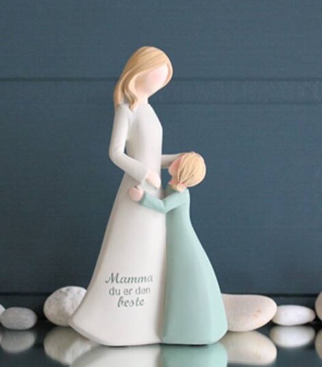 Budskapsfigur mor og barn med tekst " Mamma du er den beste" Budskapsfigur mor og barn med tekst " Mamma du er den beste"