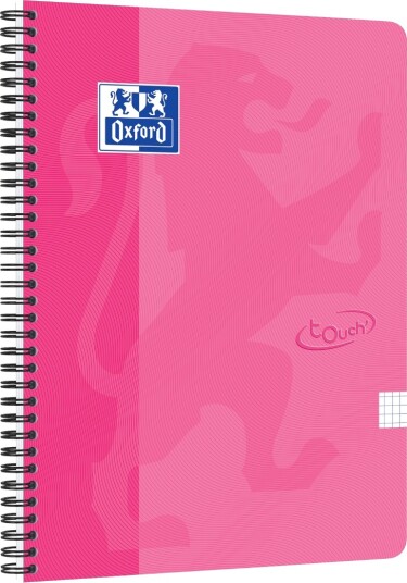 Oxford Touch Notebook A4 squared 5 mm soft touch cover twin-wire 180 pages Oxford Touch Notebook A4 squared 5 mm soft touch cover twin-wire 180 pages