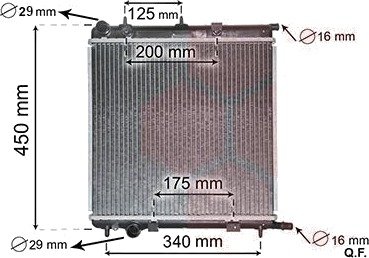 Radiator, motorkjøling VAN WEZEL 40002289