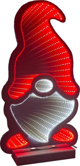 LED lampe Nisse med Infinity Mirror effekt