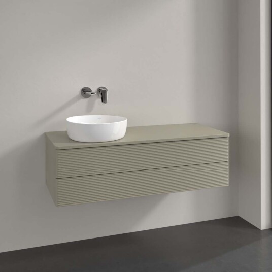 Villeroy & Boch Antao Servantskap med 2 skuffer 120x50x36 cm m/lys Steingrå Matt Villeroy & Boch Antao Servantskap med 2 skuffer 120x50x36 cm m/lys Steingrå Matt
