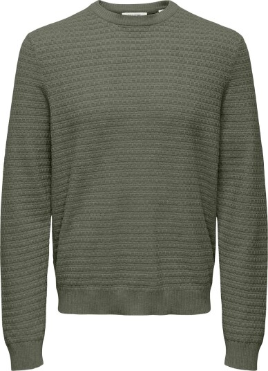 ONLY & SONS Onsloui Ls Structure Crew Reg Noos Grey XS