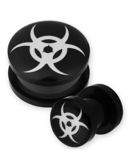 Biohazard Svart Piercing Plugg