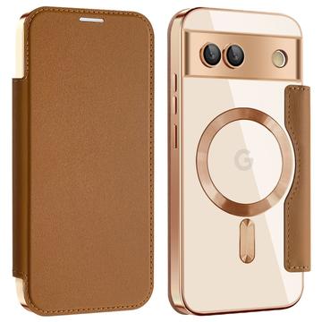 Google Pixel 8a Flip-deksel med kortspor MagSafe-kompatibel Brun