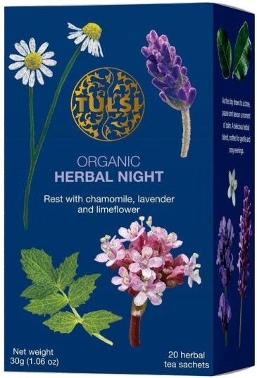 Tulsi Herbal Night Te Ø - 20 Teposer Te Drikkevarer Mat & Drikke