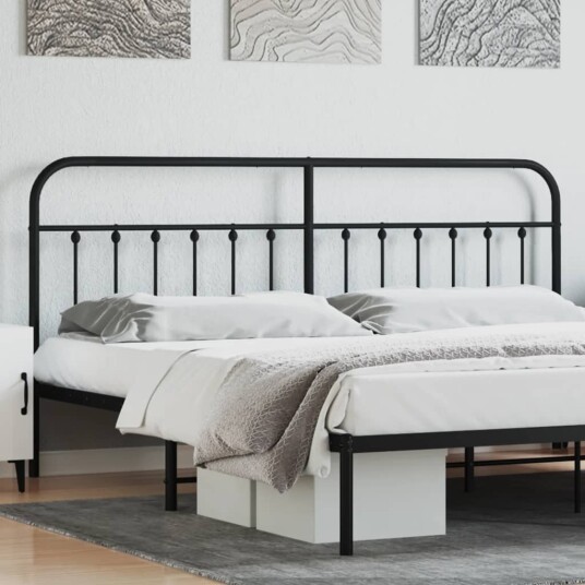  Sengegavl i metall svart 193 cm 8720845881580