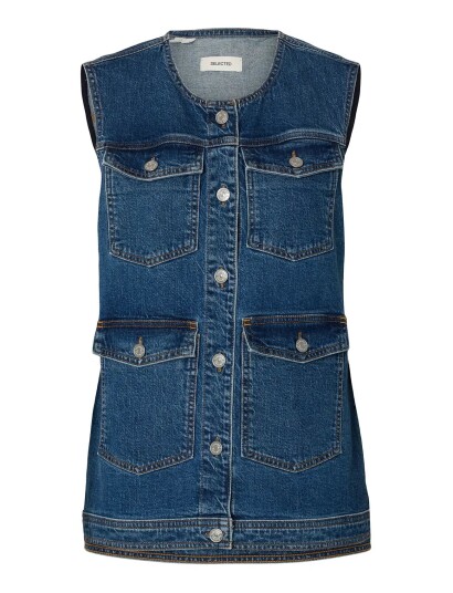 Selected Slfeva Denim Vest Blue 42