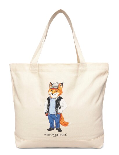 Maison Kitsune Dressed Fox Tote Cream TU Maison Kitsune Dressed Fox Tote Cream TU