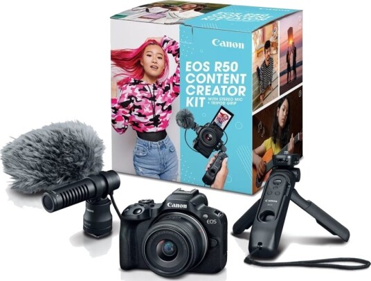 Canon Eos R50 V + Rf s18 45mm F4.5 6.3 Is Stm + Content Creator Kit Canon Eos R50 V + Rf s18 45mm F4.5 6.3 Is Stm + Content Creator Kit