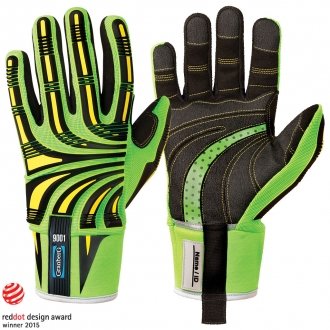 Granberg Kutt F Impact-resistente Hi-Viz vernehansker svart/grønn/gul 6 par SGR-115-9001 9