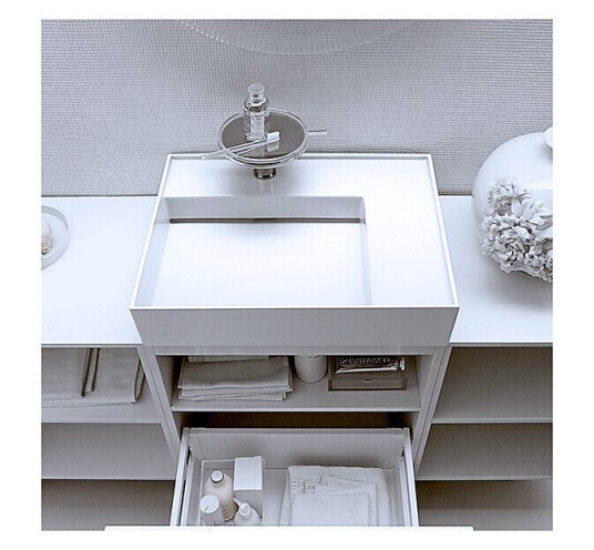 Laufen Kartell Servant med hylle 60x46 cm, u/bl.hull, Hvit