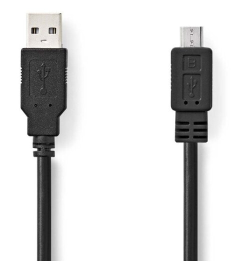 Nedis USB-kabel | USB 2.0 | USB-A Han | USB Micro-B Han | 480 Mbps | Nikkel belagt | 2.00 m | Rund | PVC | Sort | Boks