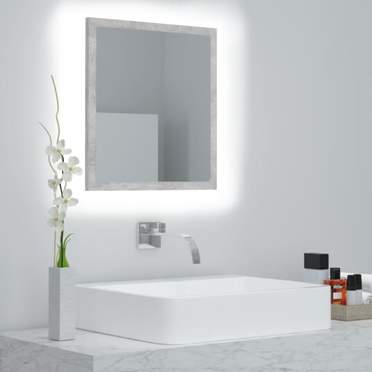  LED badespeil betonggrå 40x8,5x37 cm akryl