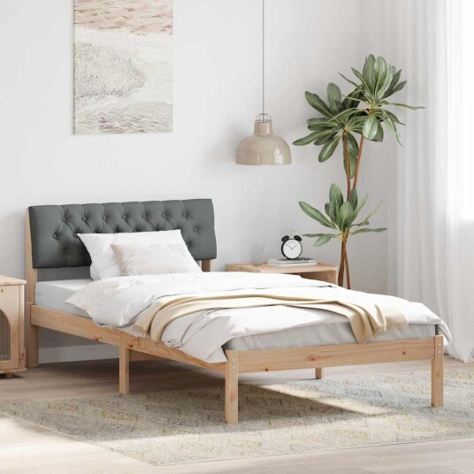 Sengestamme brun og mørkegrå 100 x 200 cm Heltre furu