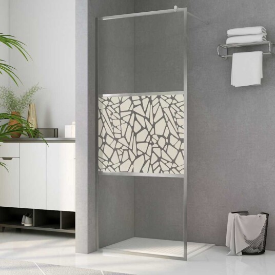 Dusjvegg ESG glass med steindesign 140x195 cm