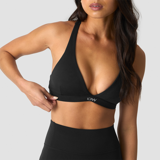 Icaniwill Luxe V hals Sports bh Svart X small