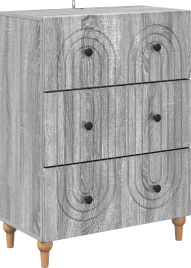 vidaXL Skuffeskap Grå sonoma 66 x 34,5 x 90 cm Konstruert tre