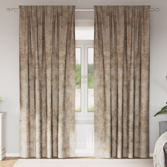 Gardin med gardiner 2 pcs champagne 225 x 140 cm Fløyel