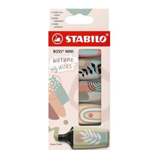 Overstrykningspenner Mini Naturevibes 5-pakning STABILO BOSS Overstrykningspenner Mini Naturevibes 5-pakning STABILO BOSS
