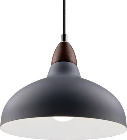 Home Décor BIRK Grå Ø19cm pendel   E27 sokkel 2m ledning metall / tre