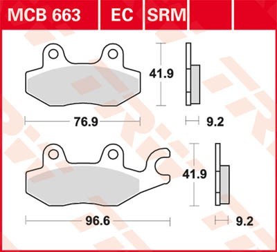 Bremseklosser TRW MCB663SRM Bremseklosser TRW MCB663SRM