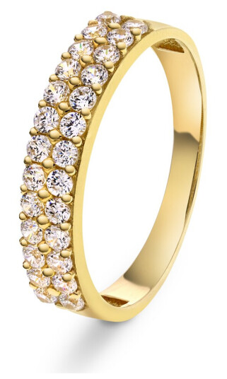 Pan Jewelry Ring i 585 gult gull med zirkonia