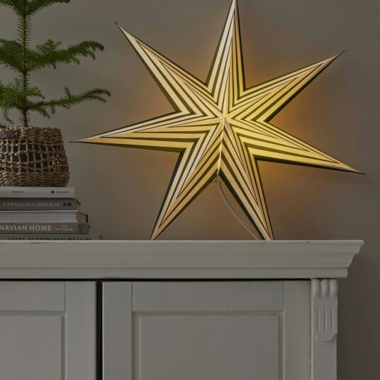 Star Trading Stripe julestjerne med lys grønn 60 cm
