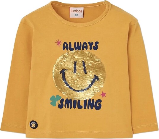 Boboli Knit T Shirt For Girl   MUSTARD   110