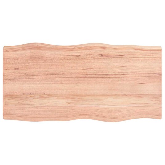 Bordplate lysebrun 100x50x(2-6)cm behandlet heltre naturlig 363952 Bordplate lysebrun 100x50x(2-6)cm behandlet heltre naturlig 363952