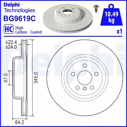 Bremseskive DELPHI BG9619C