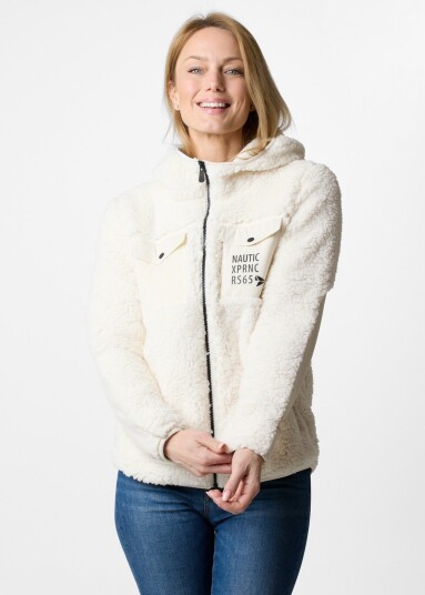 Nautic Experience Marstrand Stretch Pile Hood Jacket W Off White 46 Fleecetrøyer