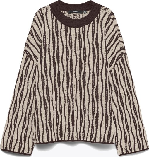 Vero Moda Josie Long Sleeve O Neck Long Pullover Brun M