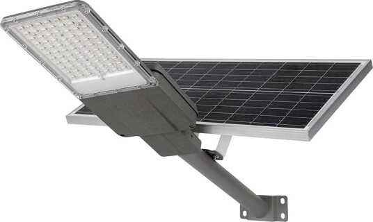 V Tac 30W Solcelle LED gatelampe Bridgelux chip 3000lm IP65 inkl. solpanel og sensor Kulør : Kald