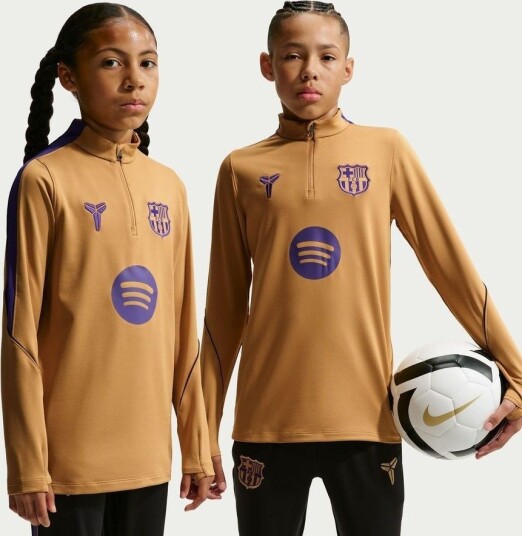 Barcelona Treningsskjorte Dri fit Strike   Gull/lilla Barn   Nike størrelse L: 147 158 cm