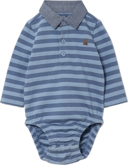 GAP Baby Rugby Bodysuit From The Gap Collection TONAL BLUE STRIPE 56/62