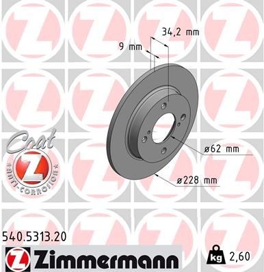 Bremseskive ZIMMERMANN 540.5313.20