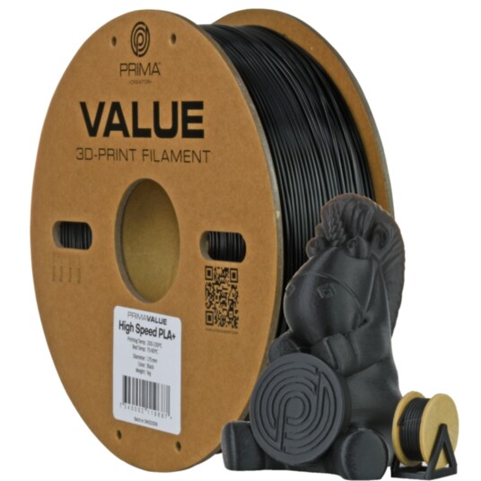 PrimaValue PLA+ High Speed   1,75mm   1kg   Svart