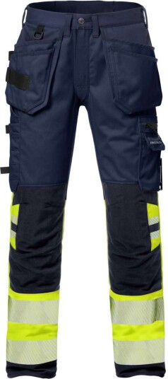 Fristads Hantverkarbyxa Stretch 2706 Plu, Klass 1 Varsel Gul/marinblå C56 Fristads Hantverkarbyxa Stretch 2706 Plu, Klass 1 Varsel Gul/marinblå C56