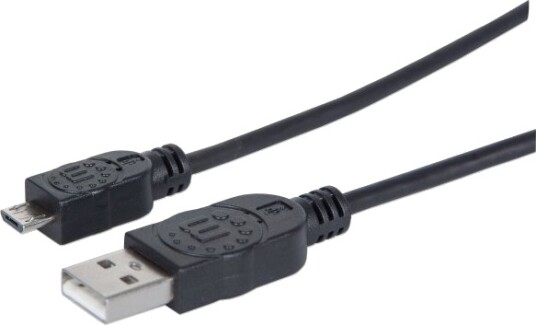 Manhattan Usb A Microusb B 1 M Usb A Micro-Usb B Usb 2.0 Hankjønn/Hankjønn Sort