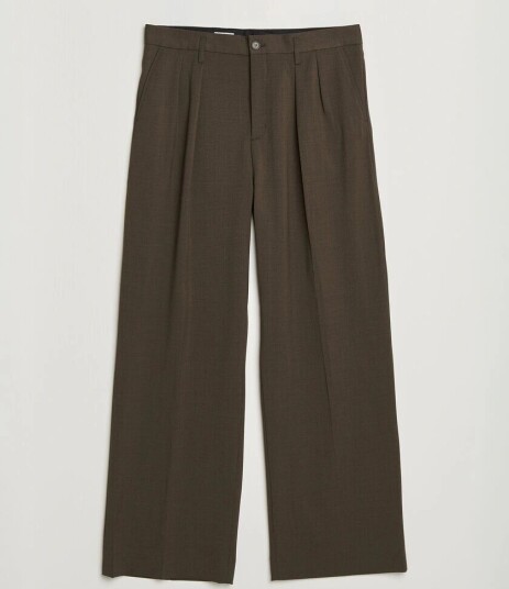 Filippa K Milo Wide Wool Trousers Walnut Brown