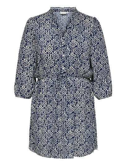 ONLY Carmakoma Carastina 3/4 V Neck Abk Dress Wvn Zl Navy 42 ONLY Carmakoma Carastina 3/4 V Neck Abk Dress Wvn Zl Navy 42