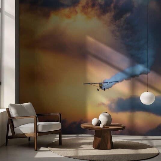 Tapet – Solnedgang med fly Tapet – Solnedgang med fly